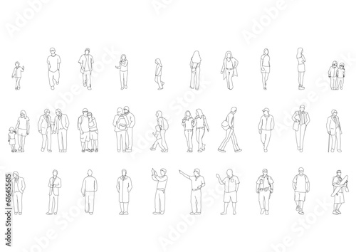 outline people drawing man woman vector illustration. isolated graphic person people isolated sketch simplicity hand drawn human continuous line. people stand design group business concept.