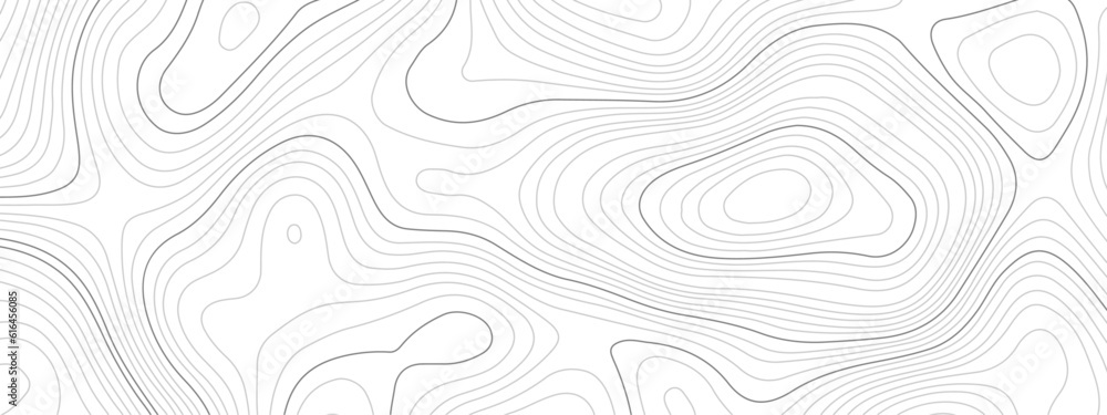Abstract wavy topographic map. Abstract wavy and curved lines background. Abstract geometric topographic contour map background. - obrazy, fototapety, plakaty 