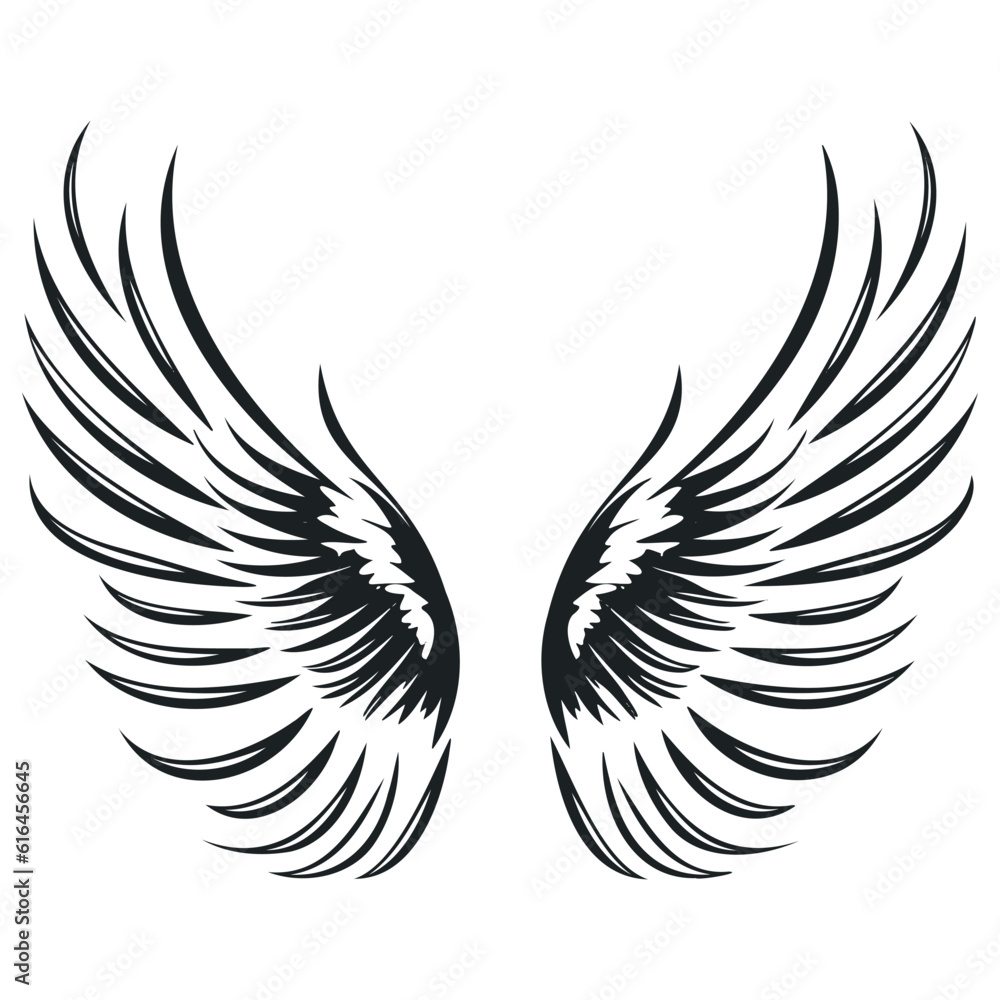 angel wings silhouette. vector illustration Icon. EPS 10 angel wings silhouette. vector illustration Icon. EPS 10