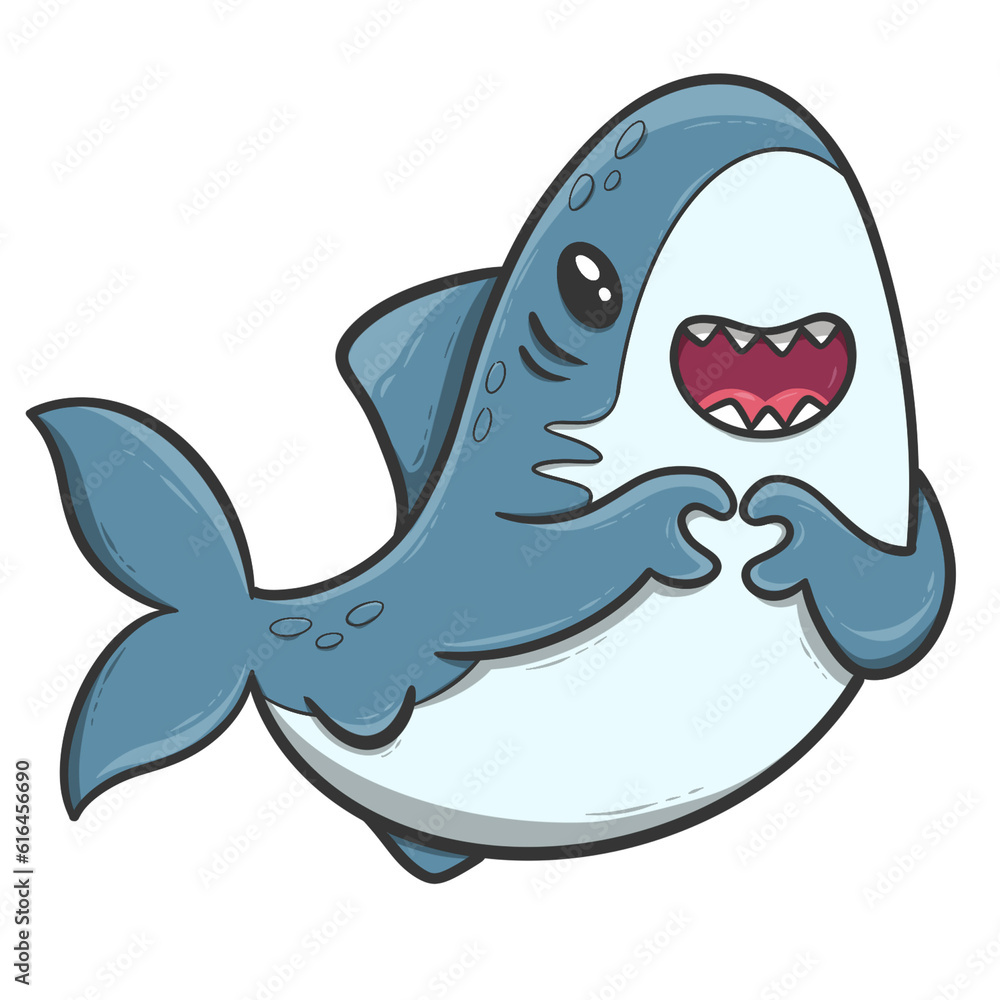 Naklejka premium cute shark cartoon