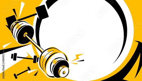 Weight lifting abstract background design. Sports concept