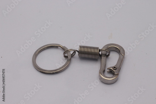 a key ring made of iron. circle and clamp on a white background © mytour