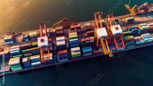 Aerial photography of modern container terminal