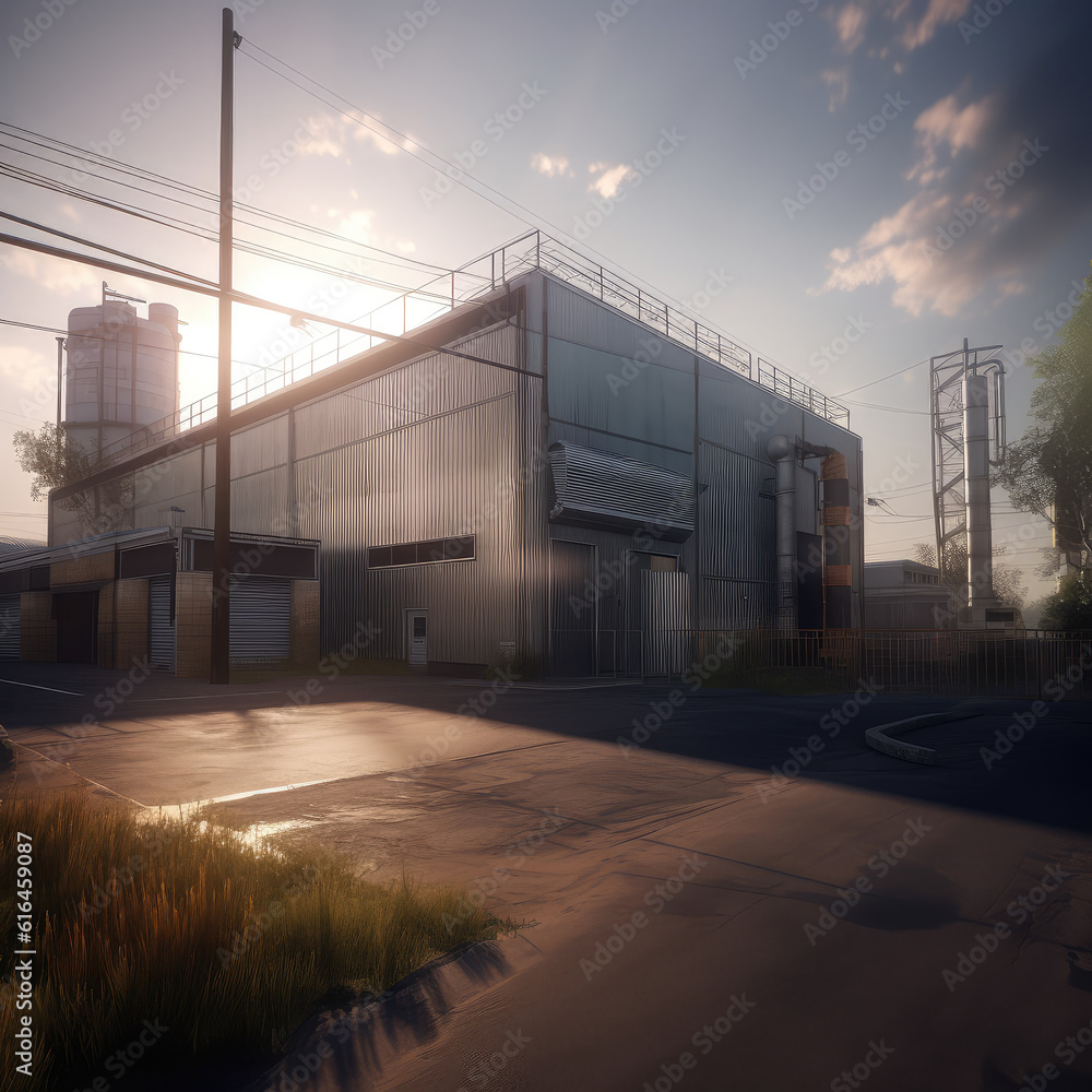3D modern factory building design 3D modern factory building design