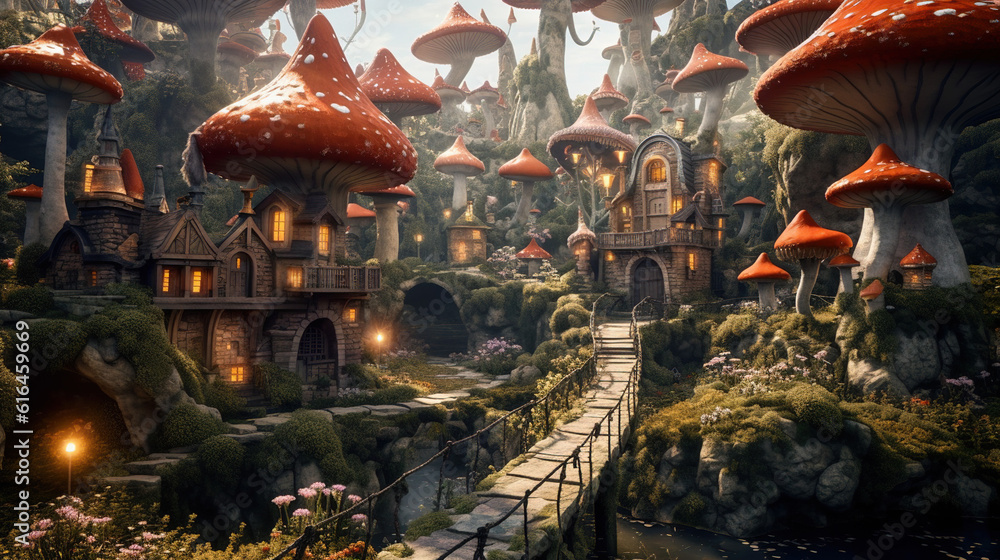 Obraz premium Mushroom Town