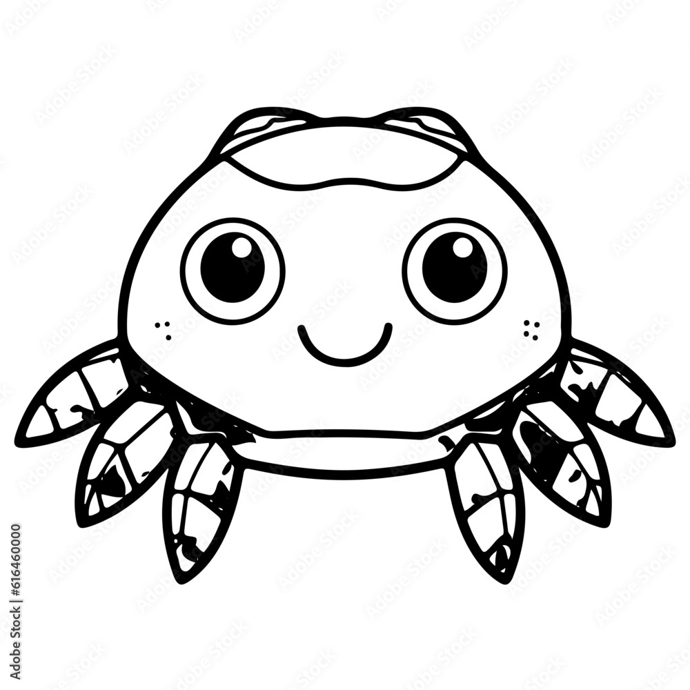 Cute crab outline vector illustration, seafood, Various marine life Cute crab outline vector illustration, seafood, Various marine life