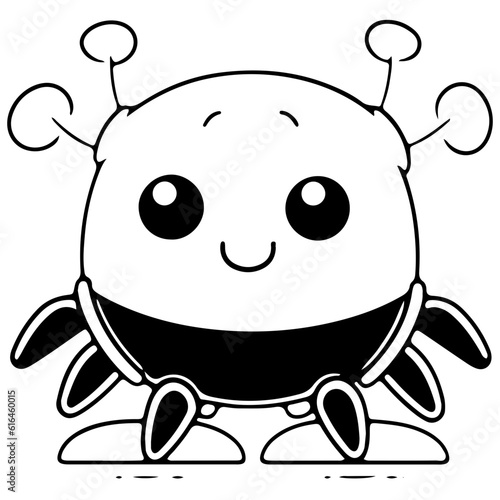 Cute crab outline vector illustration, seafood, Various marine life