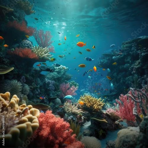  background.Underwater world. Coral fishes of Red sea. © Ljiljana
