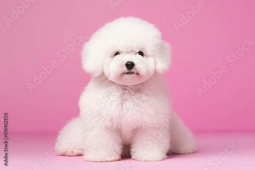 Bichon Frise Dog with Immaculately Groomed Fluffy Hair – Cute and Playful Purebred Canine Pet
