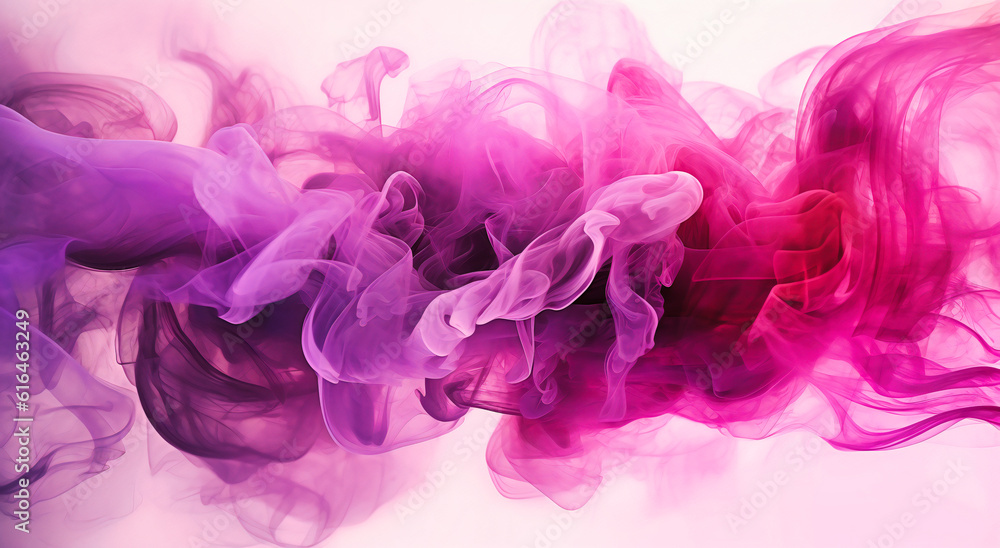 purple colors and smoke over a white background