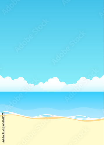 vector illustration of a beach with white sand and blue sky