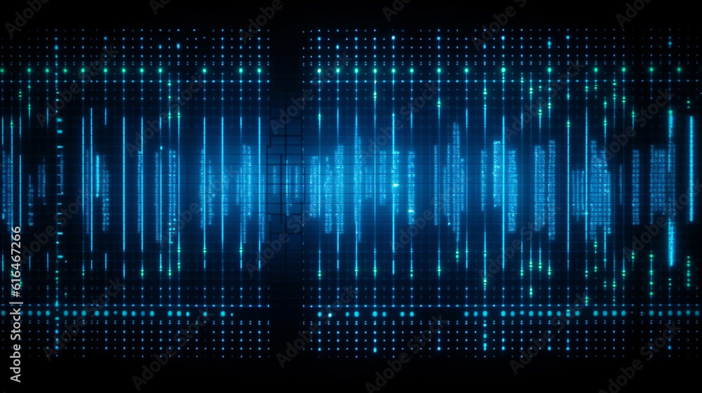 Blue digital data in virtual reality, Generative AI Blue digital data in virtual reality, Generative AI