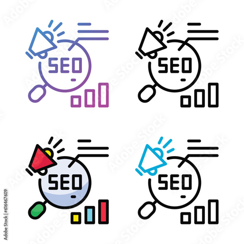 Research icon design in four variation color