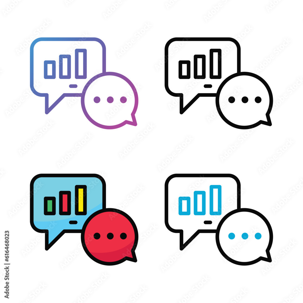 Chat icon design in four variation color Chat icon design in four variation color