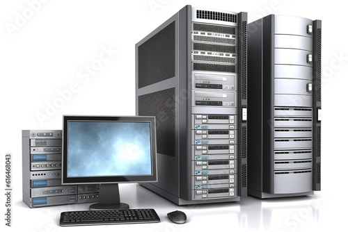 Plakat website hosting isolated on white background. Generated by AI.