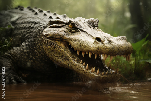 Crocodile Crocodile in the natural swamp