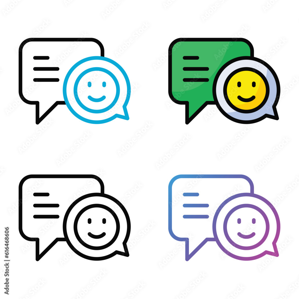 Feedback icon design in four variation color Feedback icon design in four variation color