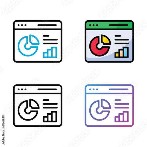 Web business icon design in four variation color