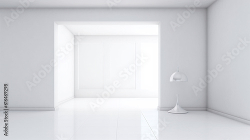Minimalist pure and simple white room  Generative AI