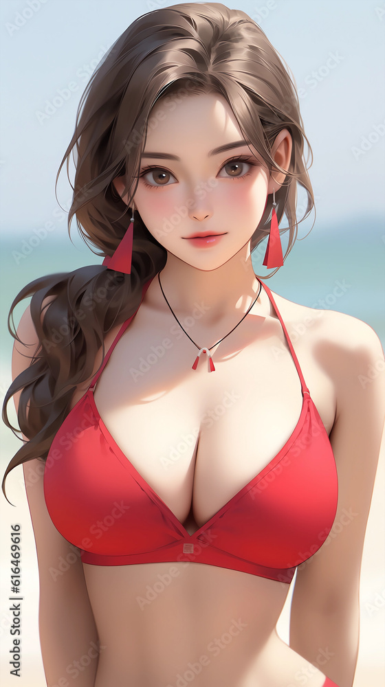 hand drawn cartoon anime cool swimsuit girl illustration in summer hand drawn cartoon anime cool swimsuit girl illustration in summer