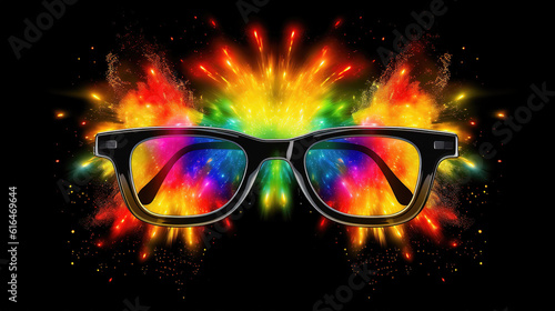 firework wallpaper style of modern glasses, ai generated image © Sternfahrer