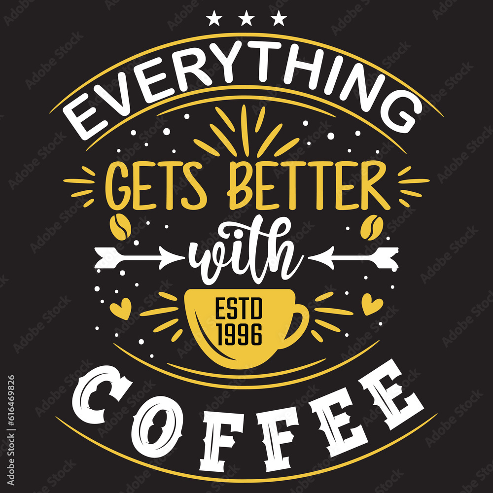 Fototapeta premium Coffee Craft SVG T-shirt Design