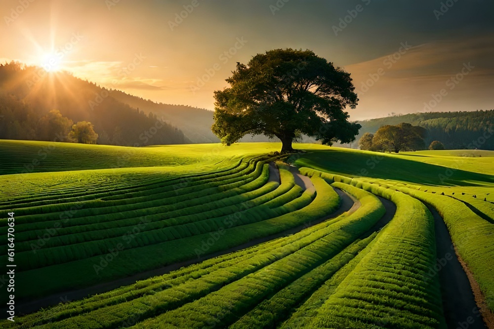 sunrise in the countryside