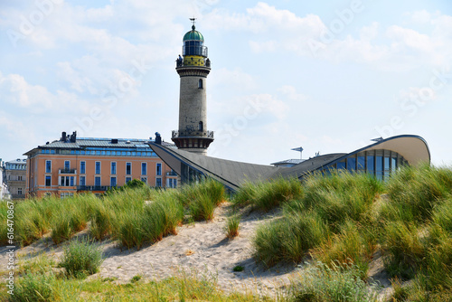 100 years old lighttower in Warnemünde, Rostock. Germany.