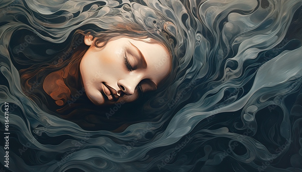 Between Sentient Generative AI illustration of the intricacies of the human thought ...