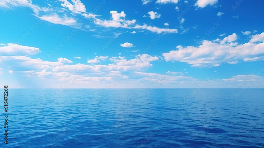 Beautiful blue sky. Beautiful clouds. Beautiful blue sea Beautiful blue sky. Beautiful clouds. Beautiful blue sea
