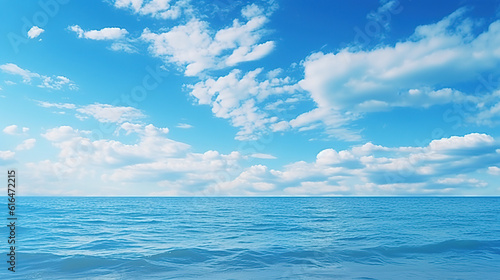 Fototapeta Naklejka Na Ścianę i Meble -  Beautiful blue sky. Beautiful clouds. Beautiful blue sea