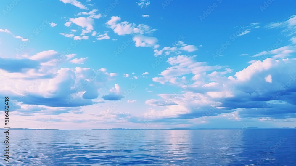 Beautiful blue sky. Beautiful clouds. Beautiful blue sea Beautiful blue sky. Beautiful clouds. Beautiful blue sea
