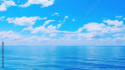 Beautiful blue sky. Beautiful clouds. Beautiful blue sea © Absent Satu