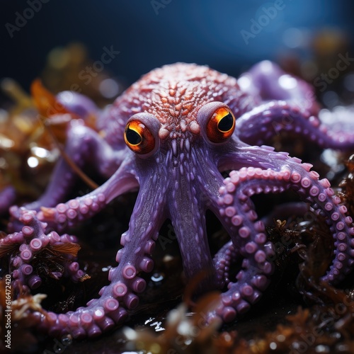 purple octopus - closeup created using generative ai tools