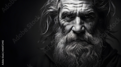 artistic black and white portrait of a contemplative individual, capturing their introspection and emotions