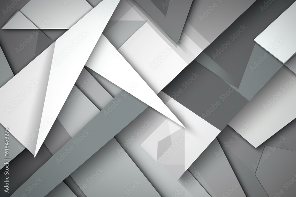 Fototapeta premium Abstract white futuristic blocks background. Sci-fi illustration. Ai generated