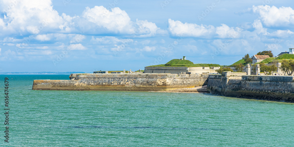 Fortified enclosure of Saint-Martin-de-Ré constructed by Vauban to safeguard the town and atlantic ocean in France