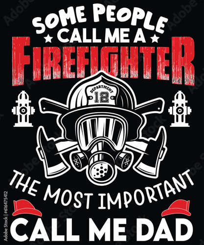 Firefighter Typographic T-Shirt Design