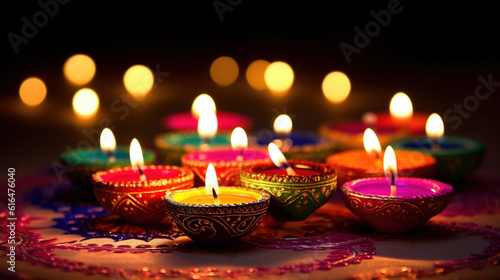 Diwali festive candles celebration background
