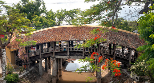 Hai Anh ancient tile bridge in Hai Hau district, Nam Dinh, Vietnam. The Tile Bridge was built in the 17th century