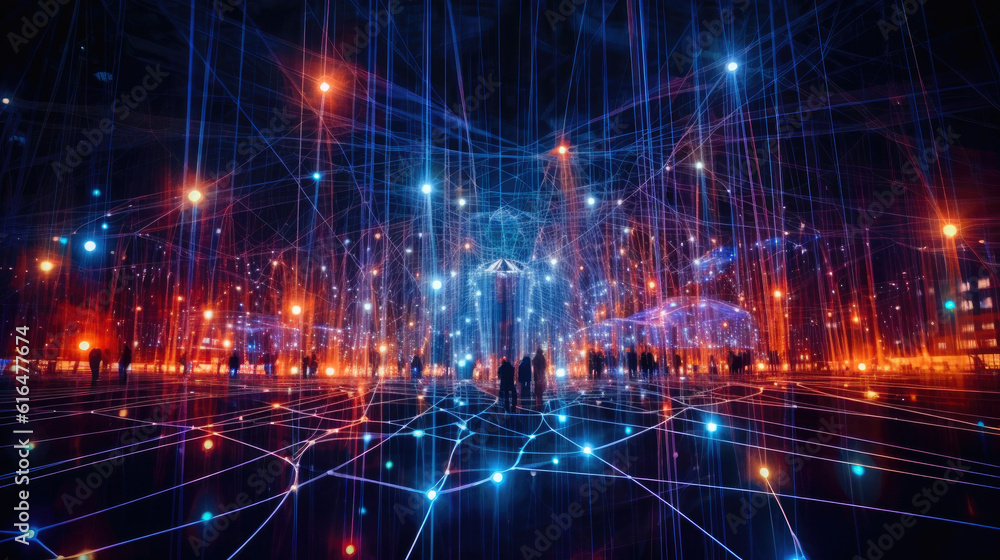The Glowing Network: Intricate Nodes in an Enigmatic Space. Generative AI