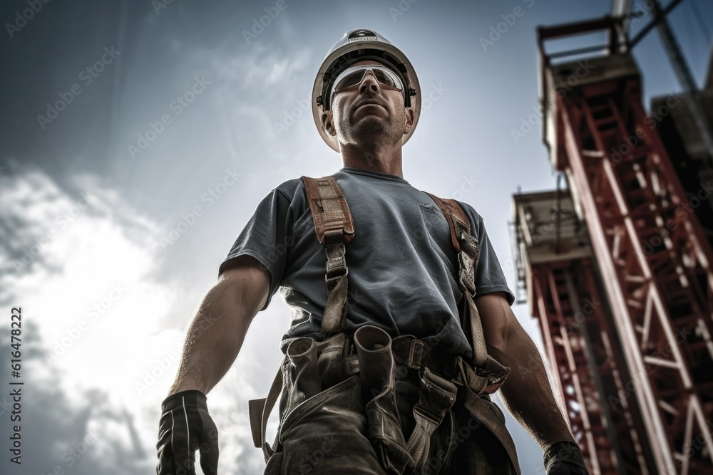 Male Construction Worker at Building Site