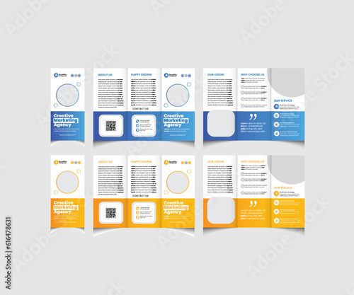 Creative corporate business marketing trifold brochure template design. Minimalist trifold brochure layout.