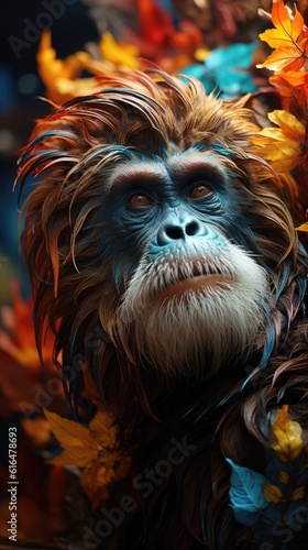 thoughtful orangutang - created using generative AI tools