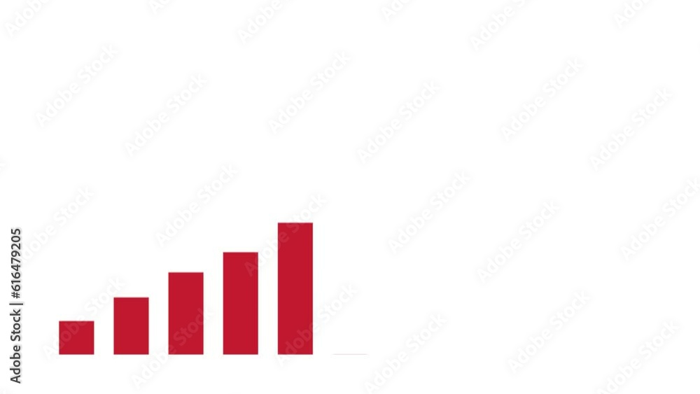 4K Animation business infographic chart profits and financial diagram growth descending fluctuating rissing arrow, bar stats, lines and digital effects or Sound Waves Audio equalizer audio background