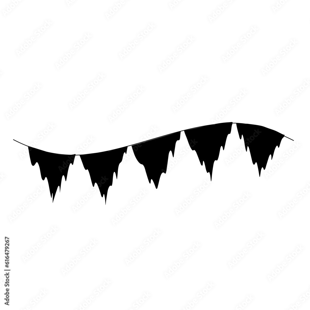 silhouettes of banners, bunting or swag templates for scrapbooking, spring, easter, baby shower and sale parties
