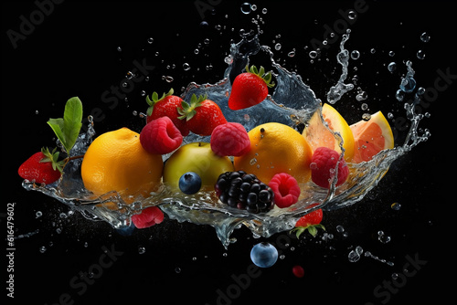 fruit in splash