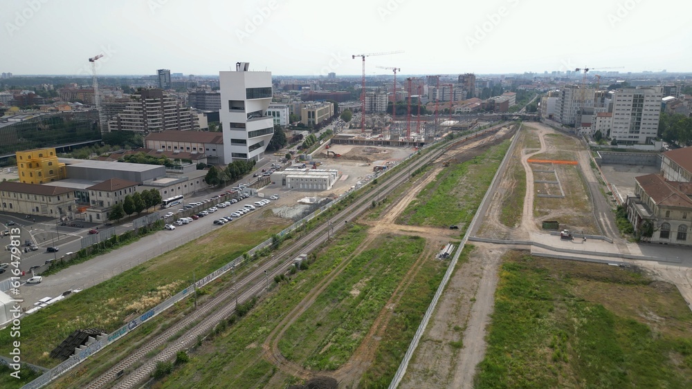 Europe, Italy, Milan 23 - Area where the Milano Cortina 2026 Olympic Village will be built in Scalo Porta Romana - Prada Tower Foundation and gold palace