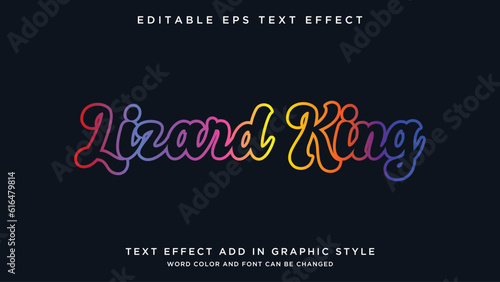 Lizard King text style effect vector fully editable