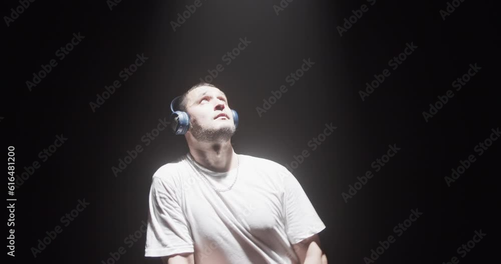 Young Caucasian male dancer dancing contemporary dance Young Caucasian male dancer dancing contemporary dance